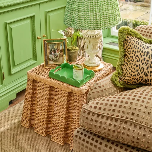 Furniture | Furniture<Mrs. Alice The Bettina Box Pleated Rattan Stool