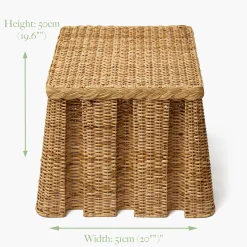 Furniture | Furniture<Mrs. Alice The Bettina Box Pleated Rattan Stool