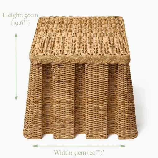 Furniture | Furniture<Mrs. Alice The Bettina Box Pleated Rattan Stool
