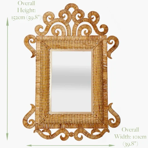 Mirrors<Mrs. Alice The Grand Rattan Mirror