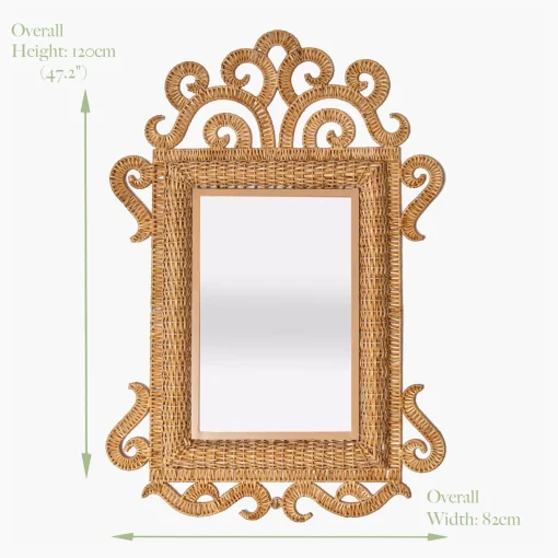 Mirrors<Mrs. Alice The Small Grand Rattan Mirror