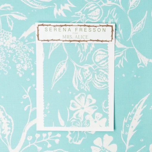 Serena Fresson Fabrics<Mrs. Alice Turquoise Chelsea Square Fabric