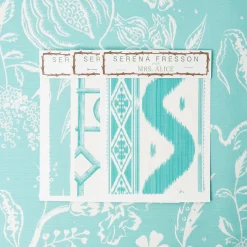 Serena Fresson Fabrics<Mrs. Alice Turquoise Chelsea Square Fabric