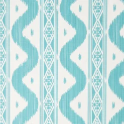 Serena Fresson Fabrics<Mrs. Alice Turquoise Ikat Stripe Fabric