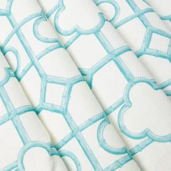 Serena Fresson Fabrics<Mrs. Alice Turquoise Shaded Bamboo Fabric
