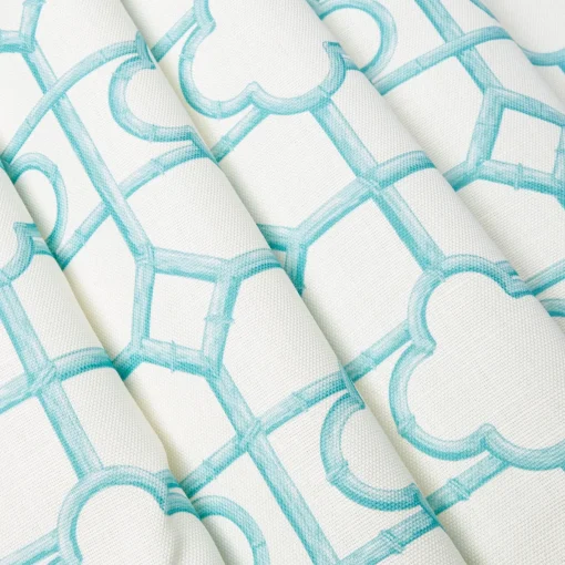 Serena Fresson Fabrics<Mrs. Alice Turquoise Shaded Bamboo Fabric
