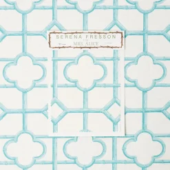 Serena Fresson Fabrics<Mrs. Alice Turquoise Shaded Bamboo Fabric