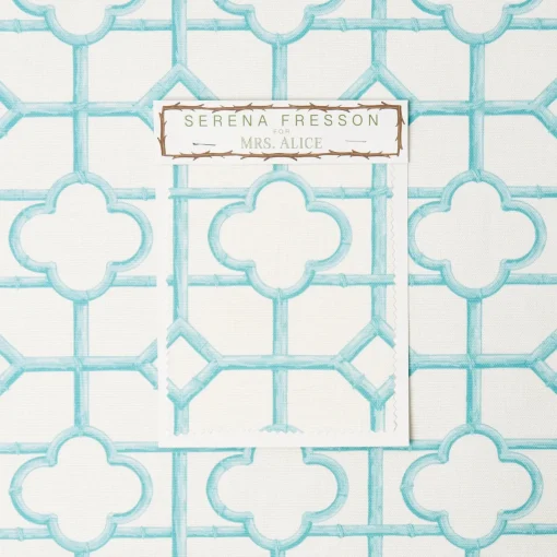 Serena Fresson Fabrics<Mrs. Alice Turquoise Shaded Bamboo Fabric