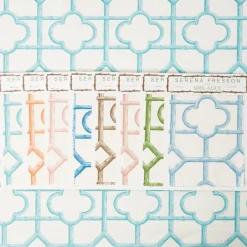Serena Fresson Fabrics<Mrs. Alice Turquoise Shaded Bamboo Fabric