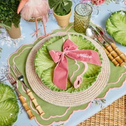 Placemats<Mrs. Alice Valérie Green & Pink Placemats (Set of 4)