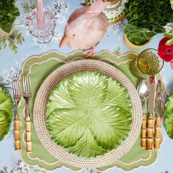 Table Linen Sets | Mrs. Alice Monogram<Mrs. Alice Valérie Green & Pink Placemats & Napkins (Set of 4)