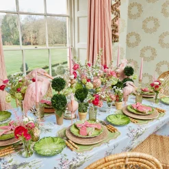 Table Linen Sets | Mrs. Alice Monogram<Mrs. Alice Valérie Green & Pink Placemats & Napkins (Set of 4)
