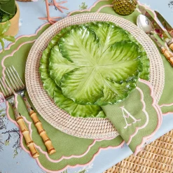 Table Linen Sets | Mrs. Alice Monogram<Mrs. Alice Valérie Green & Pink Placemats & Napkins (Set of 4)