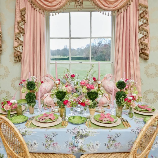 Table Linen Sets | Mrs. Alice Monogram<Mrs. Alice Valérie Green & Pink Placemats & Napkins (Set of 4)