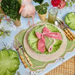 Table Linen Sets | Mrs. Alice Monogram<Mrs. Alice Valérie Green & Pink Placemats & Napkins (Set of 4)