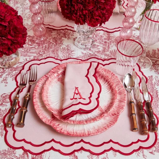 Table Linen Sets | Mrs. Alice Monogram<Mrs. Alice Valérie Pink Placemats & Napkins (Set of 4)