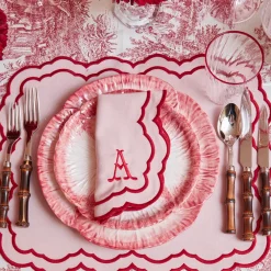 Table Linen Sets | Mrs. Alice Monogram<Mrs. Alice Valérie Pink Placemats & Napkins (Set of 4)