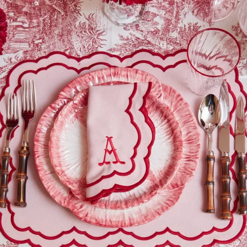 Table Linen Sets | Mrs. Alice Monogram<Mrs. Alice Valérie Pink Placemats & Napkins (Set of 4)