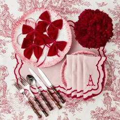 Table Linen Sets | Mrs. Alice Monogram<Mrs. Alice Valérie Pink Placemats & Napkins (Set of 4)