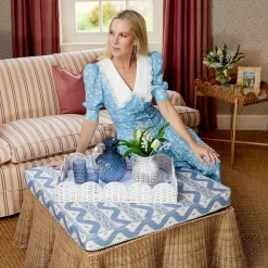Furniture | Furniture<Mrs. Alice Vivienne Rattan Scalloped Ottoman