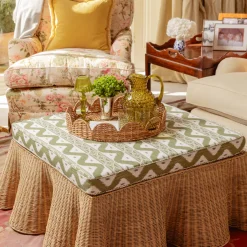 Furniture | Furniture<Mrs. Alice Vivienne Rattan Scalloped Ottoman