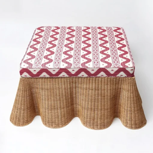Furniture | Furniture<Mrs. Alice Vivienne Rattan Scalloped Ottoman