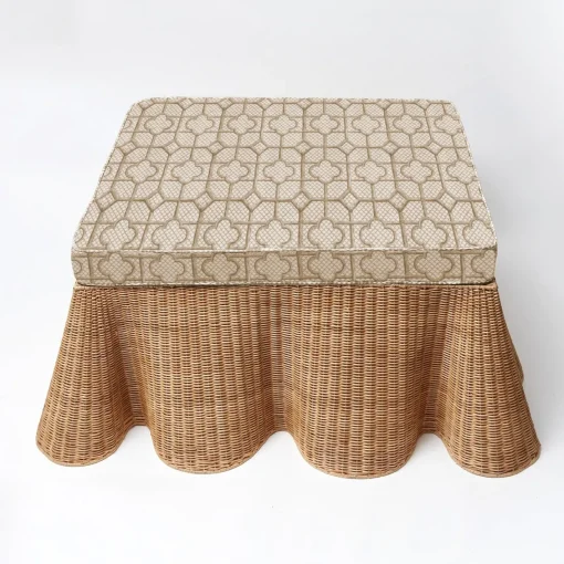 Furniture | Furniture<Mrs. Alice Vivienne Rattan Scalloped Ottoman