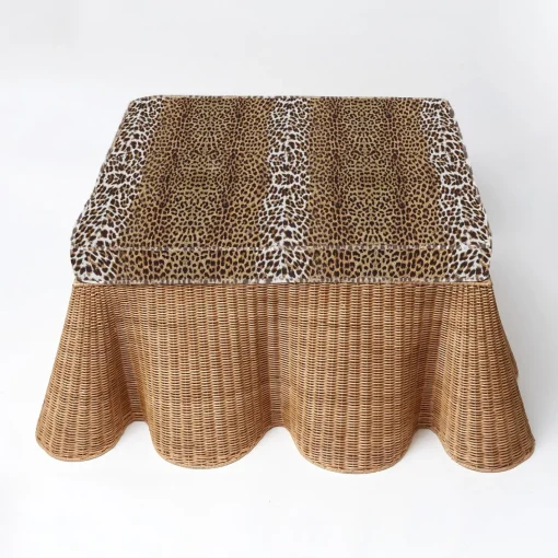 Furniture | Furniture<Mrs. Alice Vivienne Rattan Scalloped Ottoman