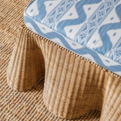 Furniture | Furniture<Mrs. Alice Vivienne Rattan Scalloped Ottoman