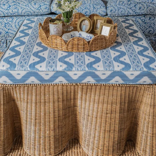 Furniture | Furniture<Mrs. Alice Vivienne Rattan Scalloped Ottoman