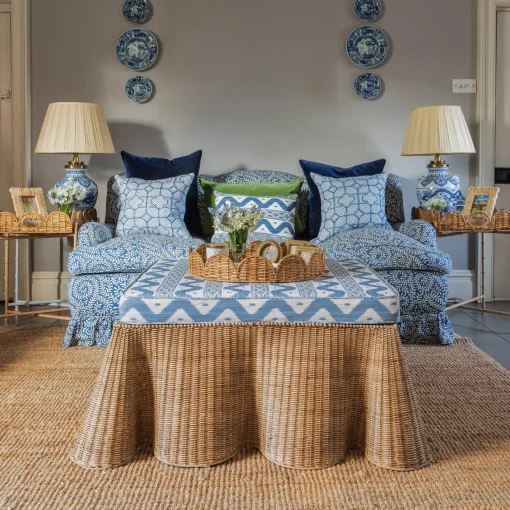 Furniture | Furniture<Mrs. Alice Vivienne Rattan Scalloped Ottoman