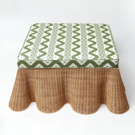 Furniture | Furniture<Mrs. Alice Vivienne Rattan Scalloped Ottoman