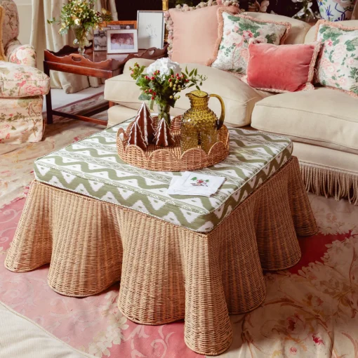 Furniture | Furniture<Mrs. Alice Vivienne Rattan Scalloped Ottoman
