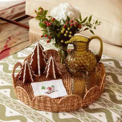 Furniture | Furniture<Mrs. Alice Vivienne Rattan Scalloped Ottoman