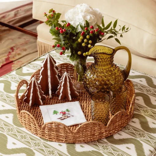 Furniture | Furniture<Mrs. Alice Vivienne Rattan Scalloped Ottoman