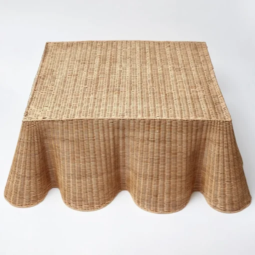 Furniture | Furniture<Mrs. Alice Vivienne Rattan Scalloped Ottoman