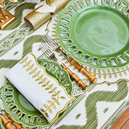Napkins<Mrs. Alice White & Gold Laurel Napkins (Set of 4)