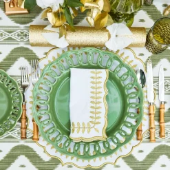 Napkins<Mrs. Alice White & Gold Laurel Napkins (Set of 4)