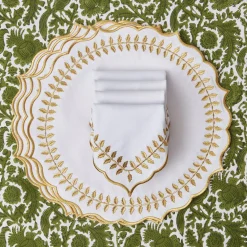 Napkins<Mrs. Alice White & Gold Laurel Napkins (Set of 4)