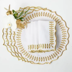 Table Linen Sets<Mrs. Alice White & Gold Laurel Placemats & Napkins (Set of 4)