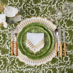 Placemats<Mrs. Alice White & Gold Laurel Placemats (Set of 4)