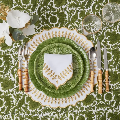 Placemats<Mrs. Alice White & Gold Laurel Placemats (Set of 4)