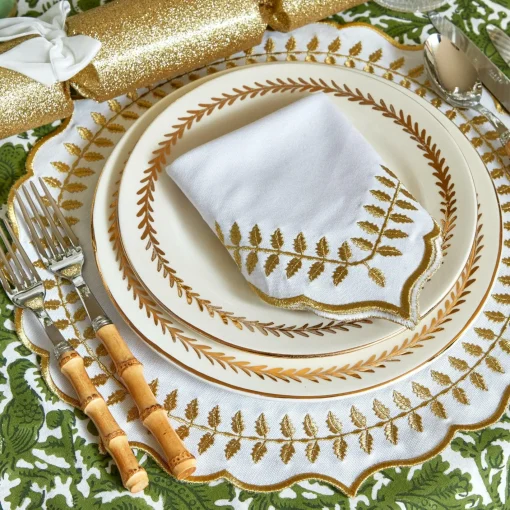Table Linen Sets<Mrs. Alice White & Gold Laurel Placemats & Napkins (Set of 4)