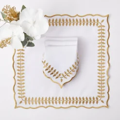 Table Linen Sets<Mrs. Alice White & Gold Laurel Placemats & Napkins (Set of 4)