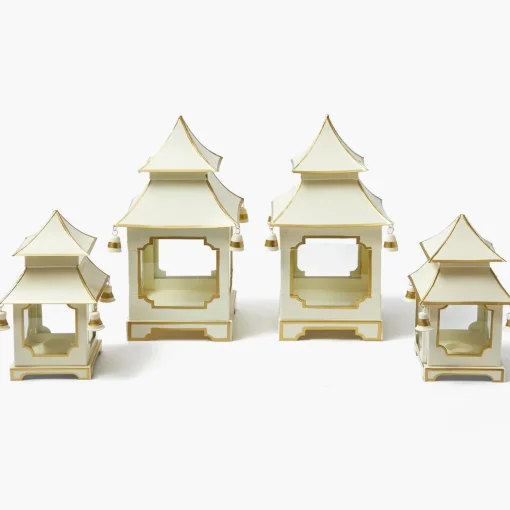 Year-round Decorations | Christmas Decorations<Mrs. Alice White & Gold Pagoda Lantern Set