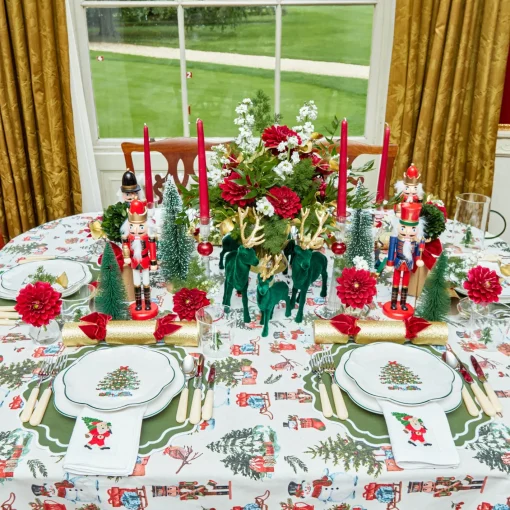 Napkins<Mrs. Alice White Hand Embroidered Father Christmas Napkins (Set of 4)