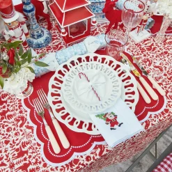 Napkins<Mrs. Alice White Hand Embroidered Father Christmas Napkins (Set of 4)