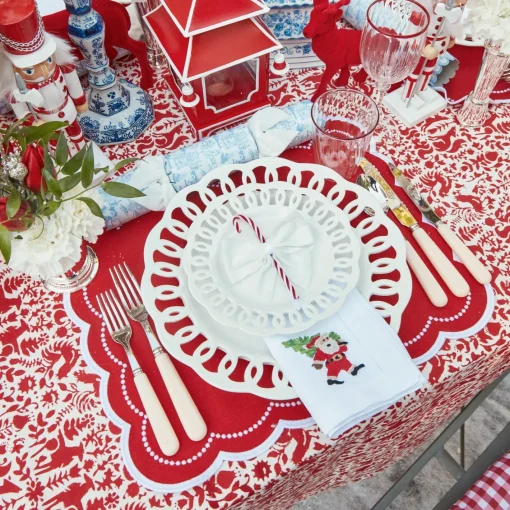 Napkins<Mrs. Alice White Hand Embroidered Father Christmas Napkins (Set of 4)