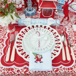 Napkins<Mrs. Alice White Hand Embroidered Father Christmas Napkins (Set of 4)