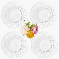 Crockery Sets<Mrs. Alice White Lace Dinner & Starter Plates (Set of 8)